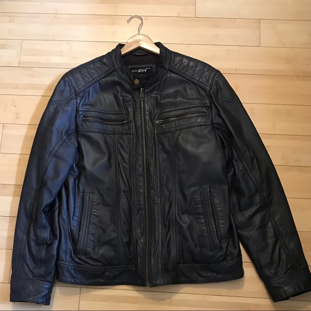 BROWN Black Rivet Leather Jacket